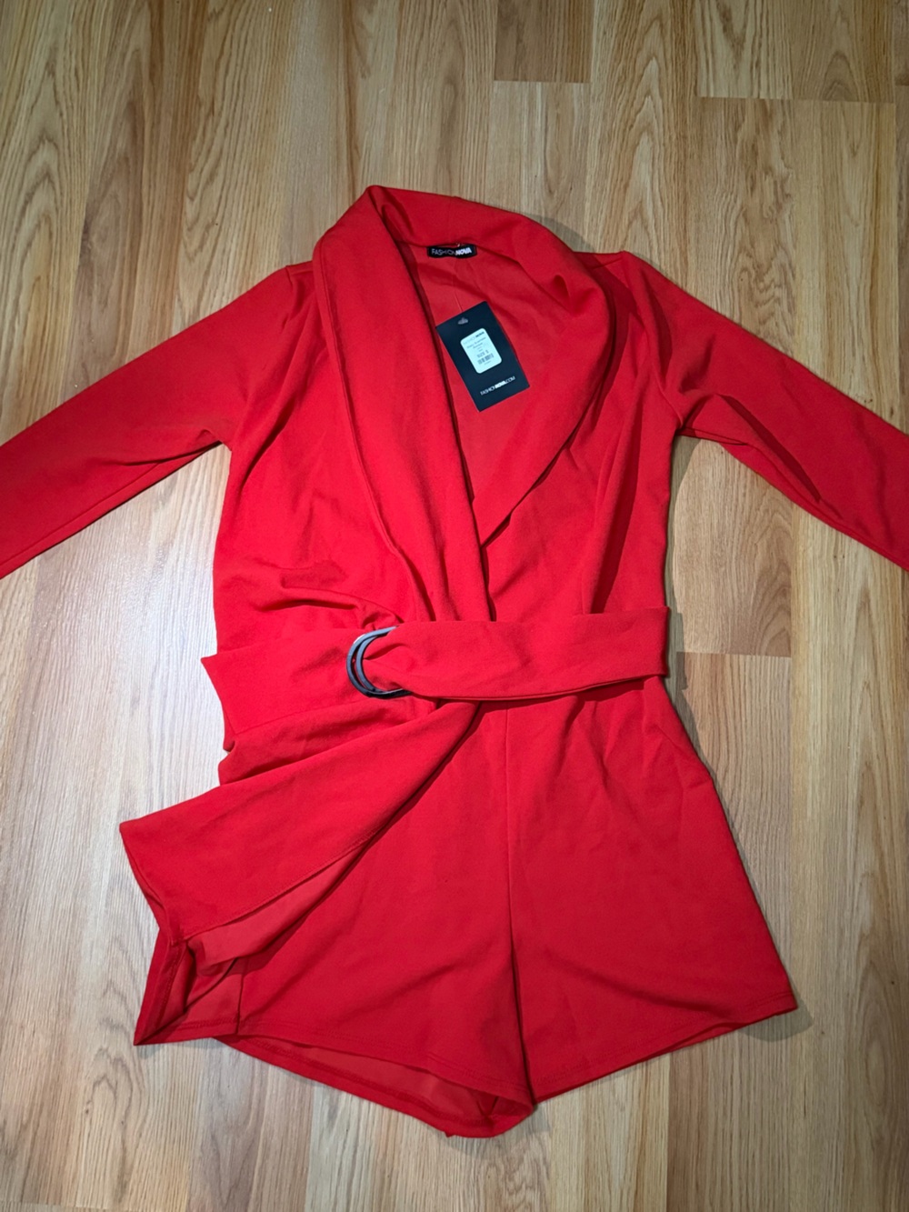 Fashion Nova Red Wrap Romper